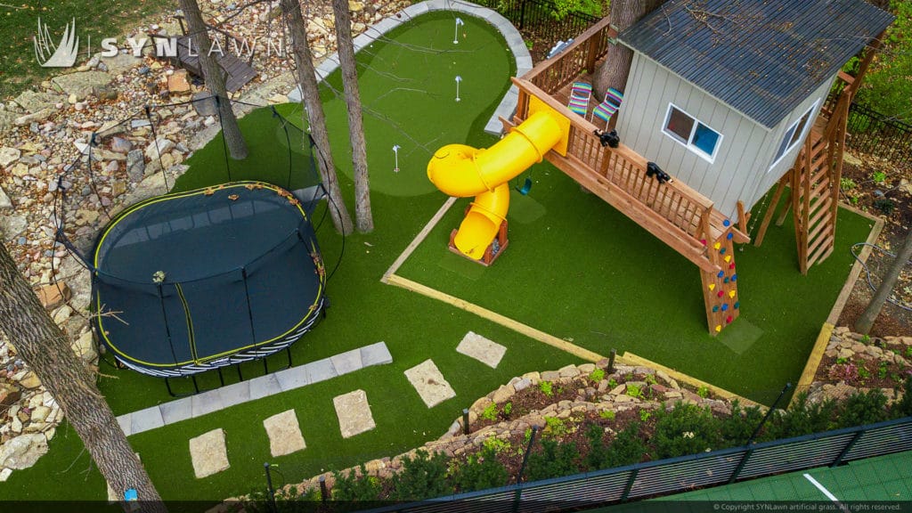 image of SYNLawn Los Angeles California Backyard Treehouse Residential Trampoline