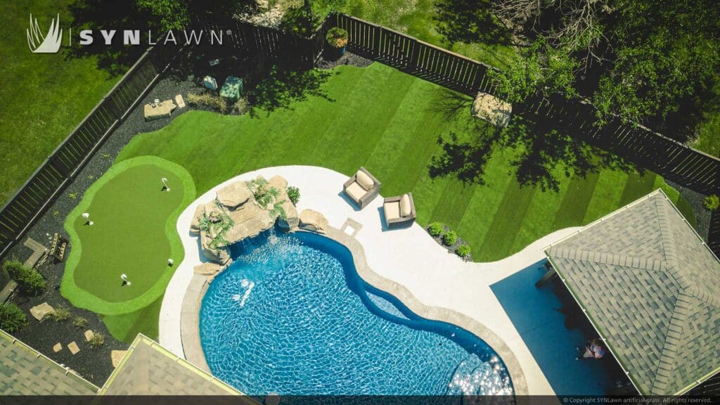 SYNLawn Los Angeles CA residential backyard artificial grass golf putting green
