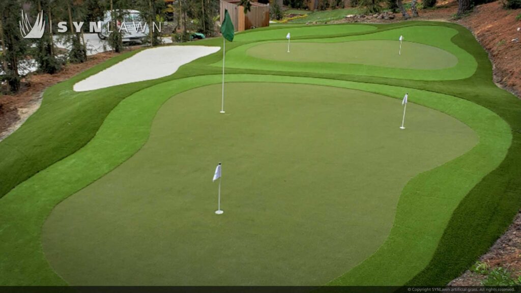 SYNLawn Los Angeles CA golf artificial grass for putting greens with slopes