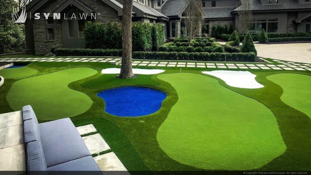 SYNLawn Los Angeles CA residential frontyard golf putting greens