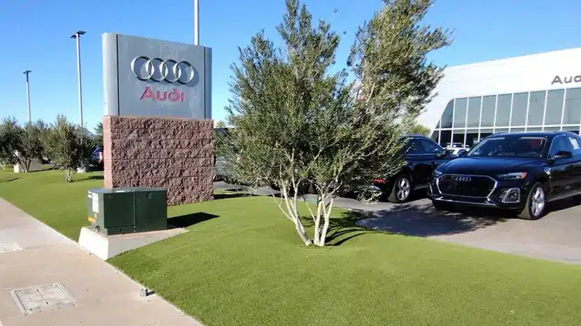 Commercial artificial grass for audi dealership